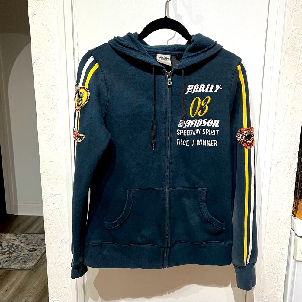 HARLEY DAVIDSON FULL ZIP HOODIE SZ MEDIUM M